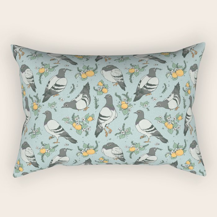Pigeons, Apricots, and Thyme Rectangular Pillow Gallery Image 1