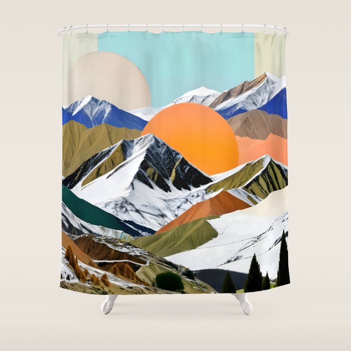 Two Suns Rising Shower Curtain Gallery Image 1