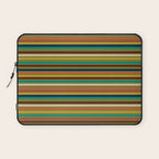 Joseph Stripes - Mid Century Modern Pattern in Mid Mod Mustard, Teal, Navy, Orange, Maroon, Beige, and Olive Laptop Sleeve Gallery Image 1