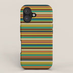 Joseph Stripes - Mid Century Modern Pattern in Mid Mod Mustard, Teal, Navy, Orange, Maroon, Beige, and Olive iPhone Case Gallery Image 1