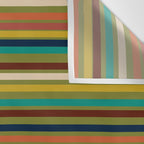 Joseph Stripes - Mid Century Modern Pattern in Mid Mod Mustard, Teal, Navy, Orange, Maroon, Beige, and Olive Wall Tapestry Gallery Image 3