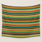 Joseph Stripes - Mid Century Modern Pattern in Mid Mod Mustard, Teal, Navy, Orange, Maroon, Beige, and Olive Wall Tapestry Gallery Image 4