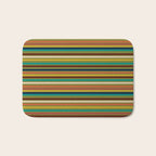 Joseph Stripes - Mid Century Modern Pattern in Mid Mod Mustard, Teal, Navy, Orange, Maroon, Beige, and Olive Bath Mat Gallery Image 1