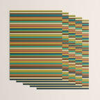 Joseph Stripes - Mid Century Modern Pattern in Mid Mod Mustard, Teal, Navy, Orange, Maroon, Beige, and Olive Wrapping Paper Gallery Image 3