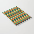 Joseph Stripes - Mid Century Modern Pattern in Mid Mod Mustard, Teal, Navy, Orange, Maroon, Beige, and Olive Notebook Gallery Image 3