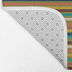 Joseph Stripes - Mid Century Modern Pattern in Mid Mod Mustard, Teal, Navy, Orange, Maroon, Beige, and Olive Bath Mat Gallery Image 2