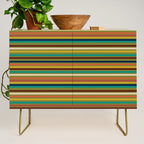 Joseph Stripes - Mid Century Modern Pattern in Mid Mod Mustard, Teal, Navy, Orange, Maroon, Beige, and Olive Credenza Gallery Image 1