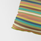 Joseph Stripes - Mid Century Modern Pattern in Mid Mod Mustard, Teal, Navy, Orange, Maroon, Beige, and Olive Pillow Sham Gallery Image 4