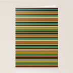 Joseph Stripes - Mid Century Modern Pattern in Mid Mod Mustard, Teal, Navy, Orange, Maroon, Beige, and Olive Stationery Card Gallery Image 2