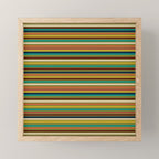 Joseph Stripes - Mid Century Modern Pattern in Mid Mod Mustard, Teal, Navy, Orange, Maroon, Beige, and Olive Mini Art Print Gallery Image 1