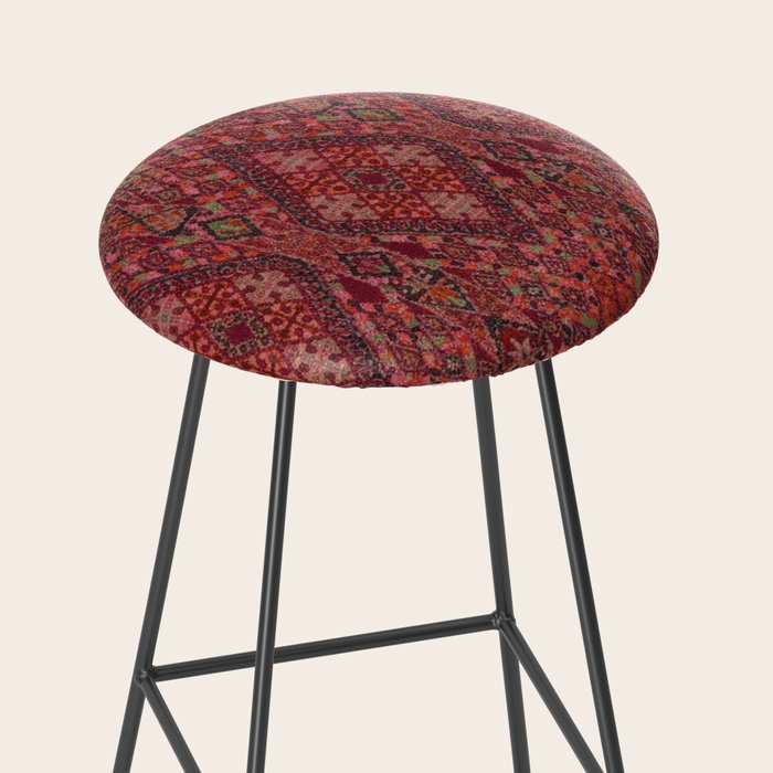 Vibrant Moroccan Kilim Pattern Stool Gallery Image 2