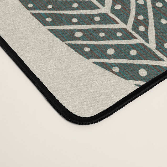 Rustic Autumn Vibe Textured Leaf Pattern Beige Green Desk Mat Gallery Image 4