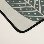 Rustic Autumn Vibe Textured Leaf Pattern Beige Green Desk Mat Gallery Image 4