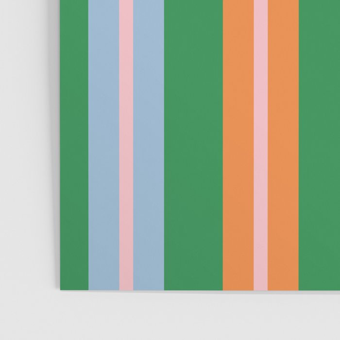Colorful Stripes Bold Vertical Pattern in Green, Baby Blue, Orange, and Pink Poster Gallery Image 3