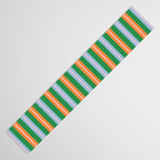 Colorful Stripes Bold Vertical Pattern in Green, Baby Blue, Orange, and Pink Table Runner Gallery Image 3