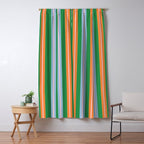 Colorful Stripes Bold Vertical Pattern in Green, Baby Blue, Orange, and Pink Window Curtain Gallery Image 5