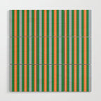 Colorful Stripes Bold Vertical Pattern in Green, Baby Blue, Orange, and Pink Wood Wall Art Gallery Image 1