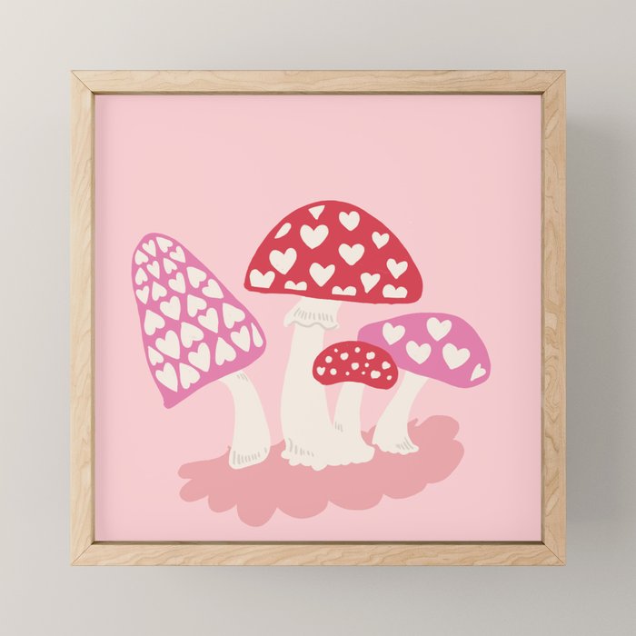 Valentine Mushrooms Mini Art Print Gallery Image 1