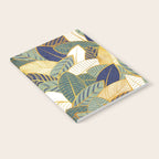 Leaf wall // navy blue pine and sage green leaves golden lines Notebook Gallery Image 2