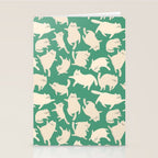 White Silly Cats Pattern Stationery Card Gallery Image 2