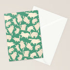 White Silly Cats Pattern Stationery Card Gallery Image 2