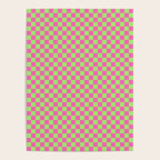 Mini Check Hot Pink and Neon Green Checkered Pattern Poster Gallery Image 4