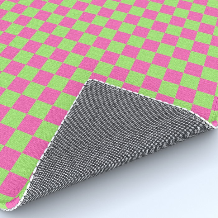 Mini Check Hot Pink and Neon Green Checkered Pattern Rug Gallery Image 4