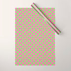 Mini Check Hot Pink and Neon Green Checkered Pattern Wrapping Paper Gallery Image 1