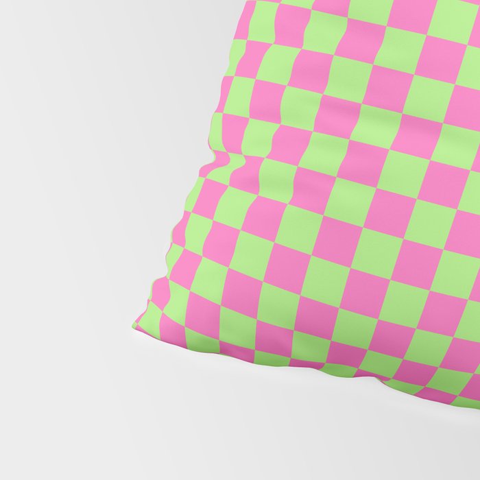 Mini Check Hot Pink and Neon Green Checkered Pattern Pillow Sham Gallery Image 4