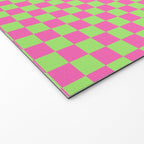 Mini Check Hot Pink and Neon Green Checkered Pattern Welcome Mat Gallery Image 2