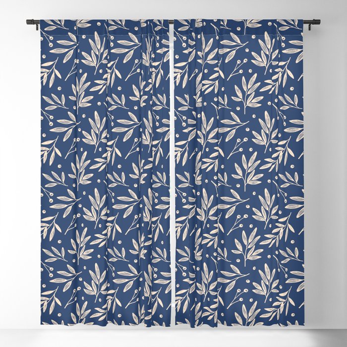 Botanic Pattern - Navy Window Curtain Gallery Image 5