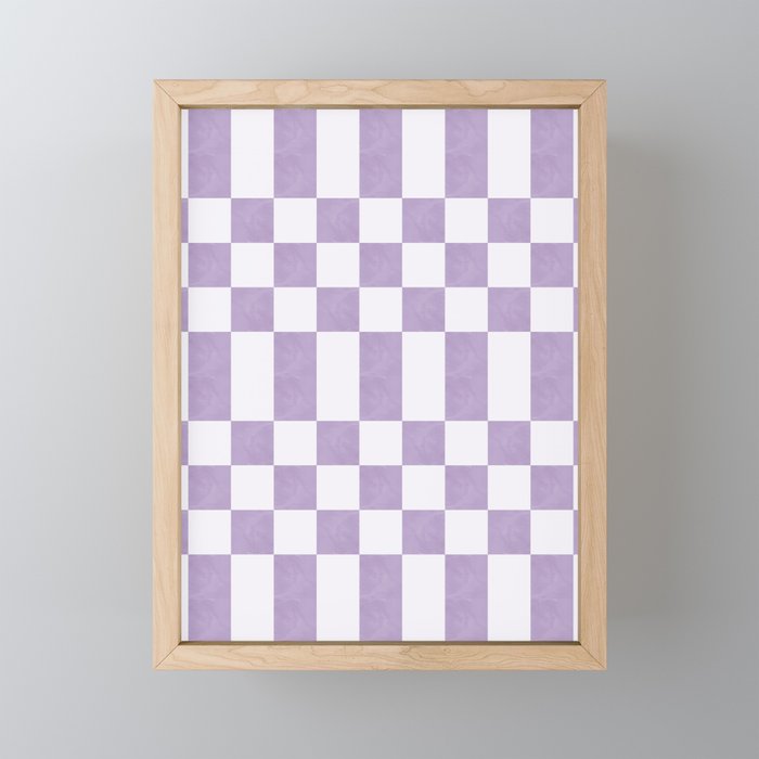 Lilac and white checkered Mini Art Print Gallery Image 1