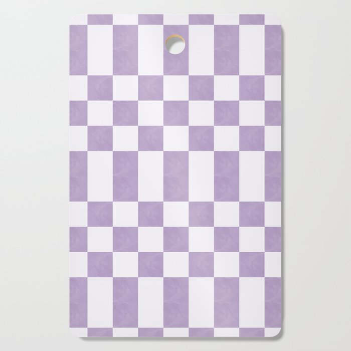 Lilac and white checkered Cutting Board Gallery Image 1