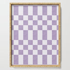 Lilac and white checkered Serving Tray Gallery Image 1
