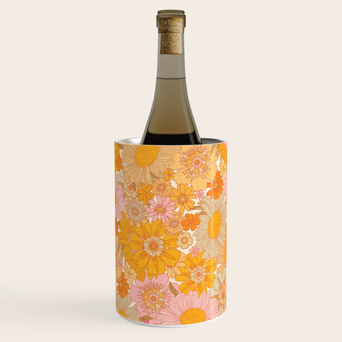 Retro Florals 70s Cream Wine Chiller Gallery Image 2