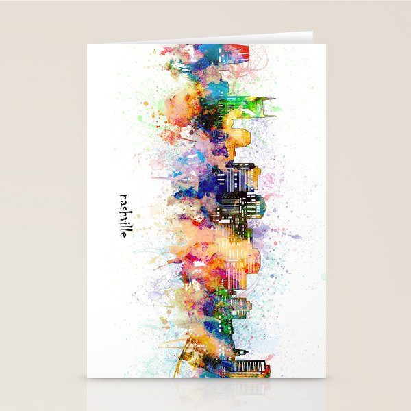 nashville skyline artistic Stationery Card Gallery Image 2