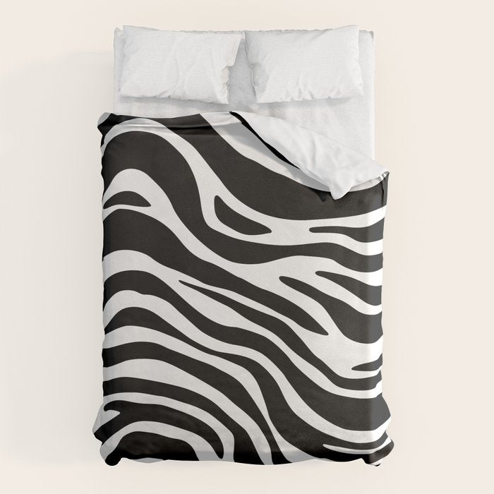Black and white zebra stripe pattern Duvet Cover Gallery Image 6