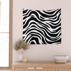 Black and white zebra stripe pattern Wall Tapestry Gallery Image 2