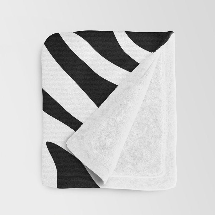 Black and white zebra stripe pattern Throw Blanket Gallery Image 3