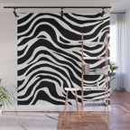 Black and white zebra stripe pattern Wall Mural Gallery Image 1