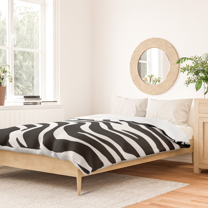 Black and white zebra stripe pattern Duvet Cover Gallery Image 2