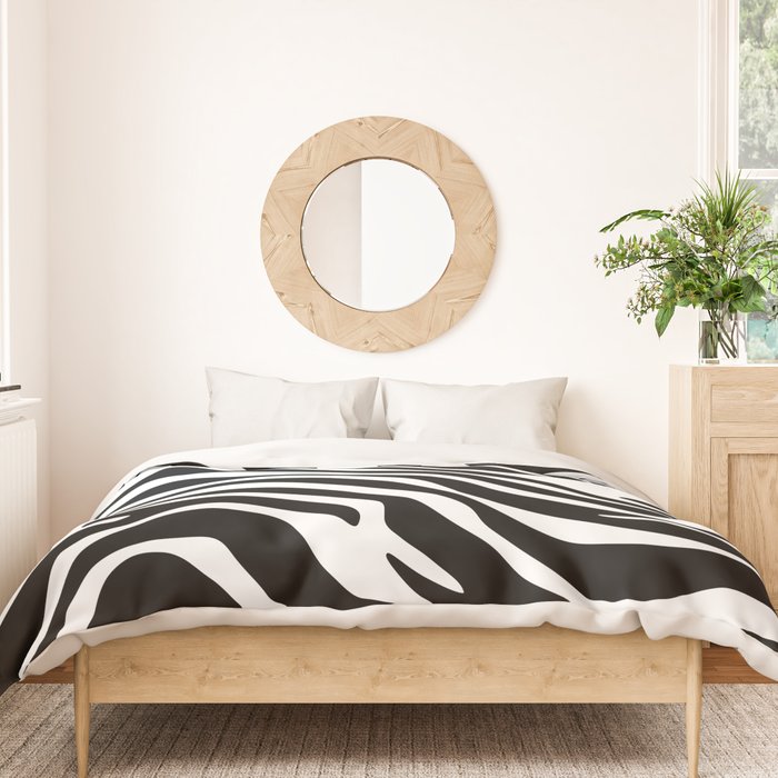 Black and white zebra stripe pattern Duvet Cover Gallery Image 3