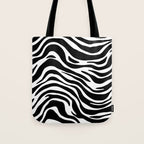 Black and white zebra stripe pattern Tote Bag Gallery Image 1