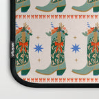 Festive Cowboy Boot Christmas Art  Whimsical Western Holiday Decor Laptop Sleeve Gallery Image 3