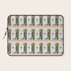 Festive Cowboy Boot Christmas Art  Whimsical Western Holiday Decor Laptop Sleeve Gallery Image 1