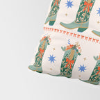 Festive Cowboy Boot Christmas Art  Whimsical Western Holiday Decor Pillow Sham Gallery Image 4
