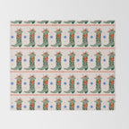Festive Cowboy Boot Christmas Art  Whimsical Western Holiday Decor Throw Blanket Gallery Image 2