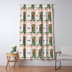 Festive Cowboy Boot Christmas Art  Whimsical Western Holiday Decor Window Curtain Gallery Image 5
