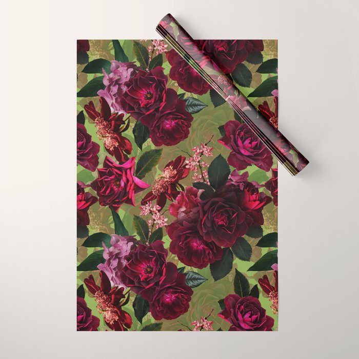 Vintage & Shabby Chic - Botanical Roses Summer Garden   Wrapping Paper Gallery Image 1