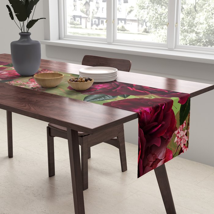 Vintage & Shabby Chic - Botanical Roses Summer Garden   Table Runner Gallery Image 2